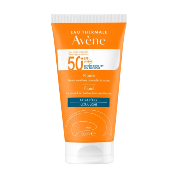 Avène Fluide SPF50+ 50 ml – peaux sensibles normales à mixtes – packshot
