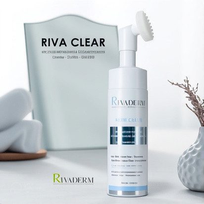 RIVADERM Riva Clear — Mousse Nettoyante Éclaircissante avec Brosse 200 ml – Image 2