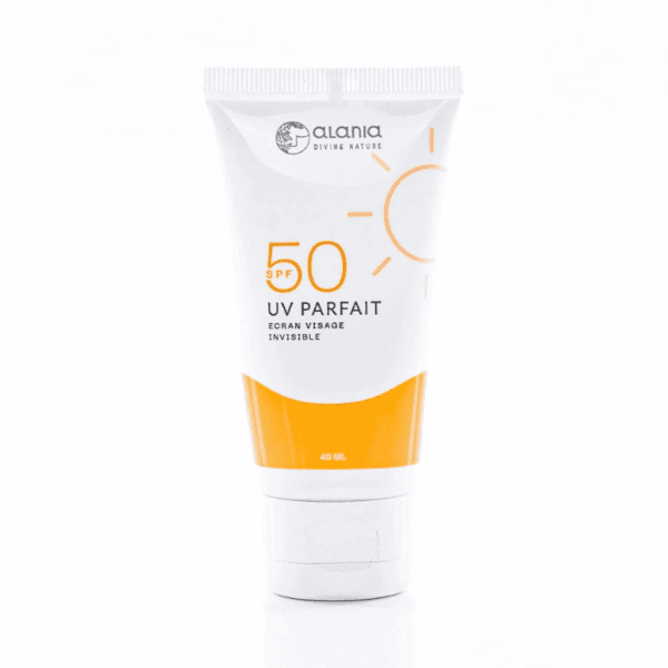 Texte alternatif : Packshot — ALANIA UV PARFAIT Écran Solaire Visage Invisible 40 ml