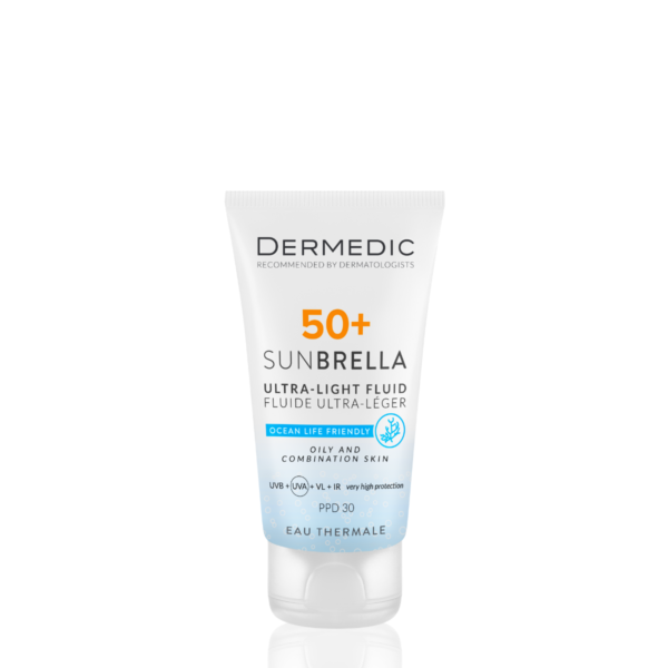 Packshot — DERMEDIC SUNBRELLA Fluide SPF50+ Peaux Mixtes à Grasses