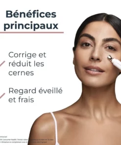 Application par tapotements sous l’œil — regard illuminé