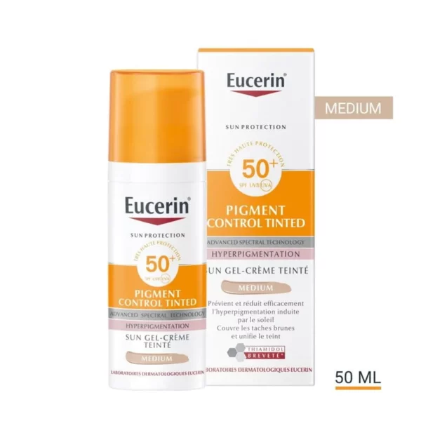 Packshot — EUCERIN Sun Photoaging Control Gel-Crème Teinté Medium SPF50+