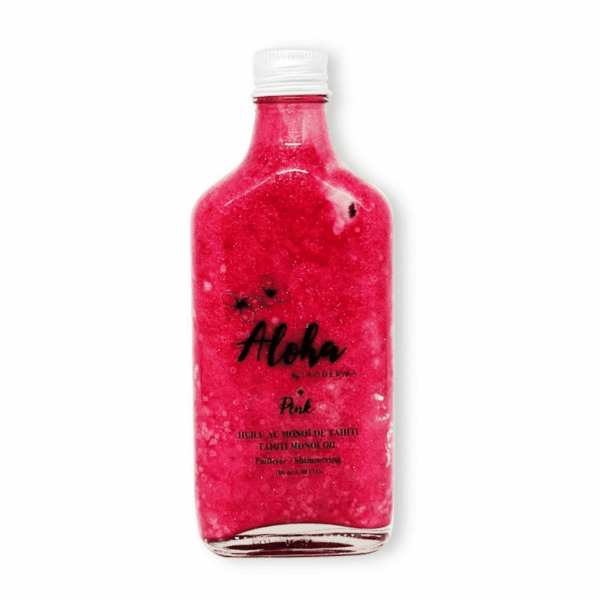 Packshot — INODERMA Aloha Huile au Monoï de Tahiti Pailletée Pink 100 ml