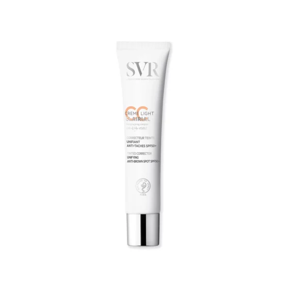 SVR Clairial CC Crème Light SPF50 40 ml — tube, packshot fond clair