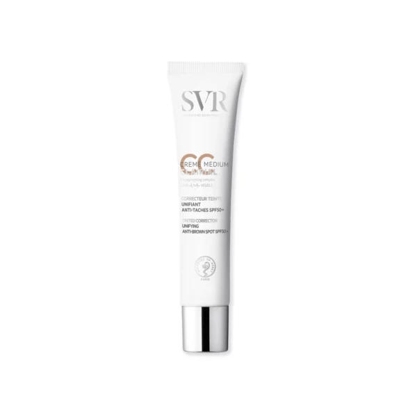 SVR Clairial CC Crème Medium SPF50 40 ml — tube, packshot fond clair