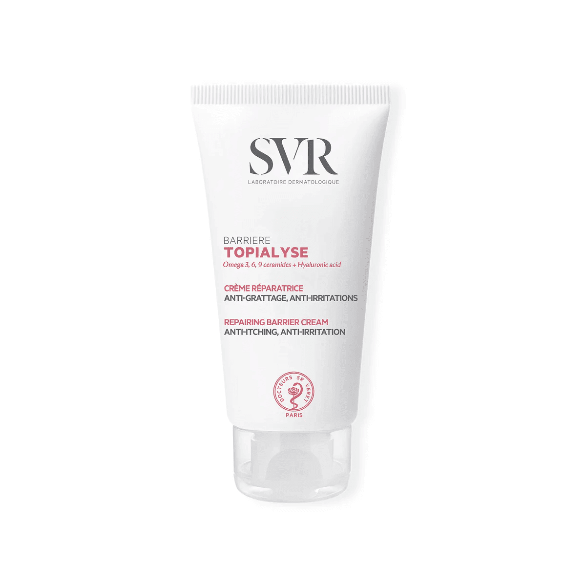 SVR Topialyse Barrière Crème Réparatrice 50 ml — tube, packshot fond clair