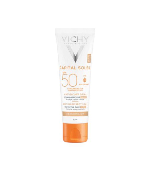 Vichy Capital Soleil Soin Anti-Taches Teint 3-en-1 SPF50+ — 50 ml, packshot