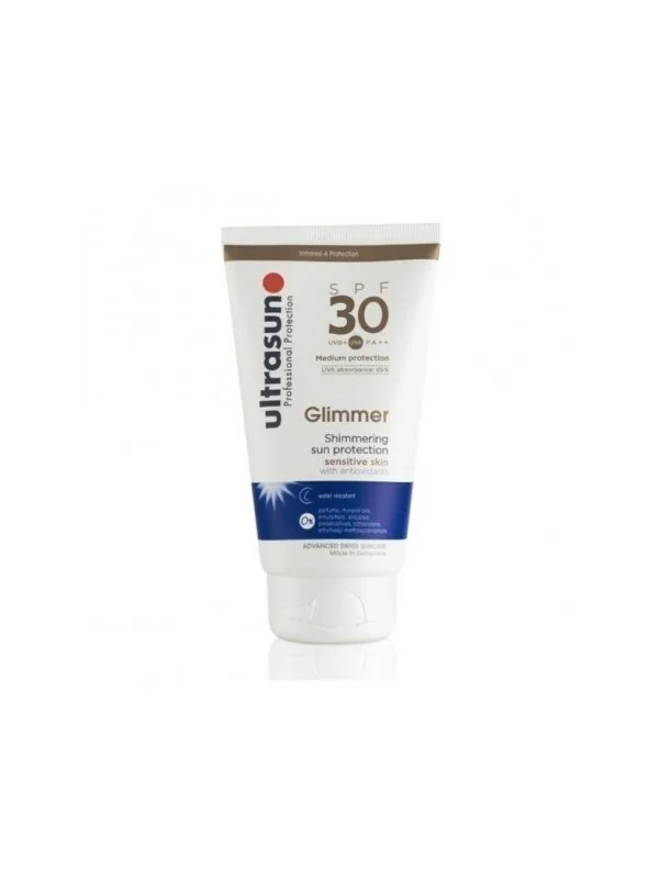 Ultrasun Glimmer SPF30 150 ml — spray, packshot fond clair