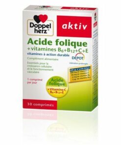 Packshot AKTIV Acide Folique + Vitamines B, C & E — boîte 30 comprimés
