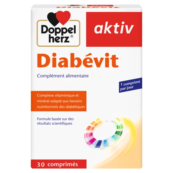 Packshot AKTIV Diabevit — boîte 30 comprimés