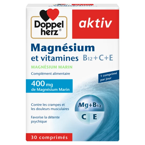 Packshot AKTIV Magnesium Vitamines — boîte 30 comprimés