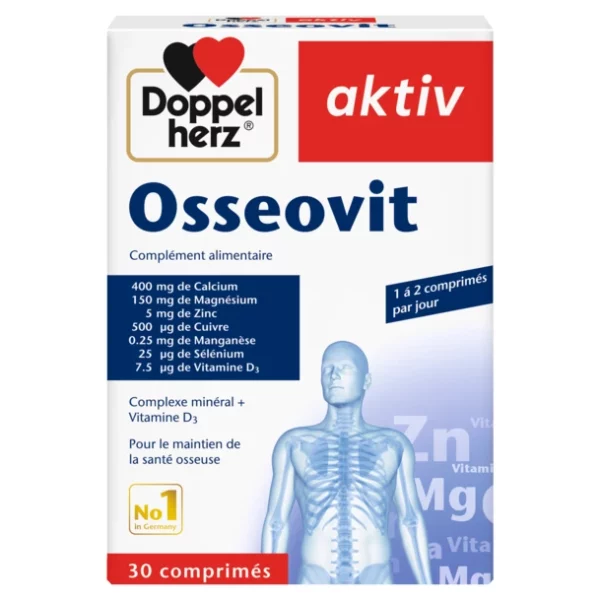Packshot AKTIV Osseovit — boîte 30 comprimés