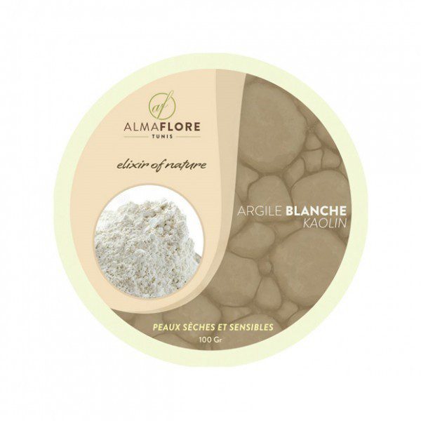 ALMAFLORE Argile Blanche 100 g — sachet/pot, poudre fine