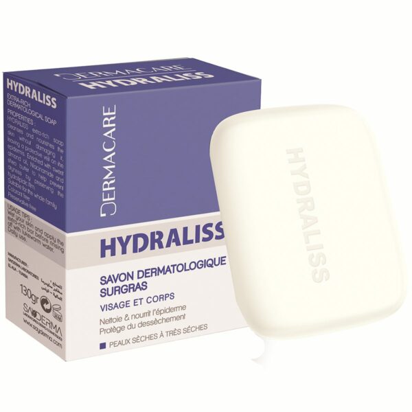 Dermacare Hydraliss Savon Dermatologique Surgras 130 g — pain, vue de face