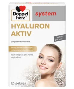 Packshot DOPPELHERZ Hyaluron Aktiv — boîte 30 gélules