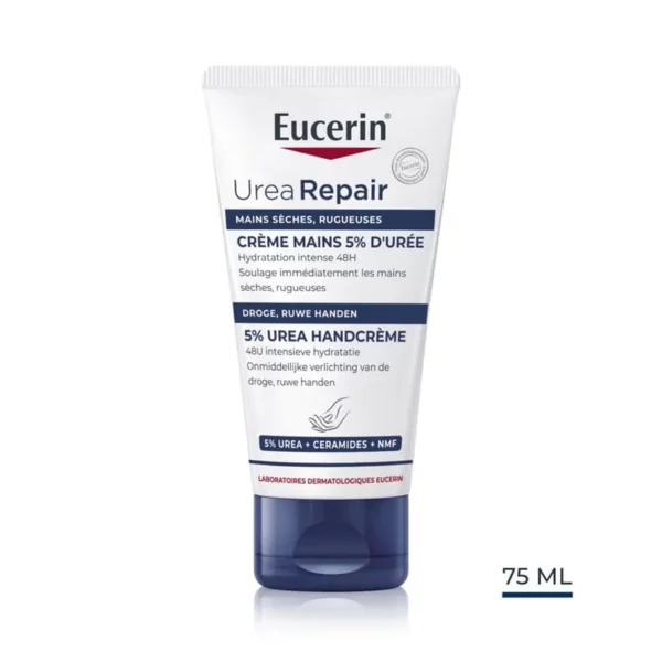 Eucerin UreaRepair PLUS Crème Mains 5 % Urée 75 ml — tube, vue de face