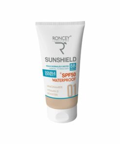 Roncey SunShield Waterproof SPF50+ Teinte 01 — 50 ml, packshot (3 versions)