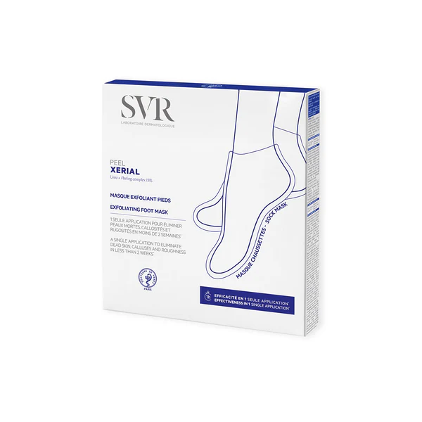 SVR Xérial Peel Masque Exfoliant Pieds — sachet et chaussettes