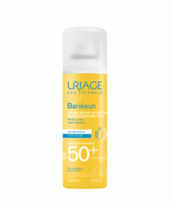 uriage, bariésun, brume solaire, spf50, toucher sec, très haute protection, uva uvb, résistant à l’eau, vitamine e, eau thermale, corps et visage, 200 ml