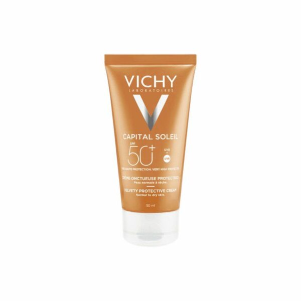 Vichy Capital Soleil Crème Onctueuse Perfectrice SPF50+ — tube, packshot