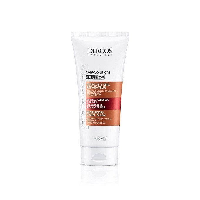 Packshot Vichy Dercos Kera-Solutions Masque 2 min Réparateur 200 ml — vue face
