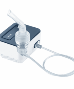 Packshot « Beurer IH 16 » avec compresseur, gobelet, tuyau et accessoires.