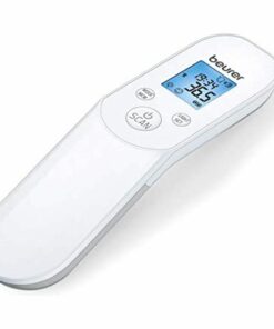 Packshot « Beurer FT 85 » affichant une lecture sur écran rétro-éclairé.