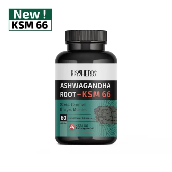 Packshot face — Bioherbs Ashwagandha KSM-66 60 gélules