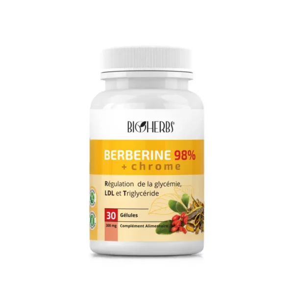Packshot face — Bioherbs Berberine 98% + Chrome 30 gélules