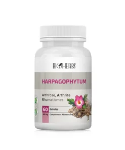 Packshot du flacon « Bioherbs Harpagophytum 60 gélules » sur fond blanc.