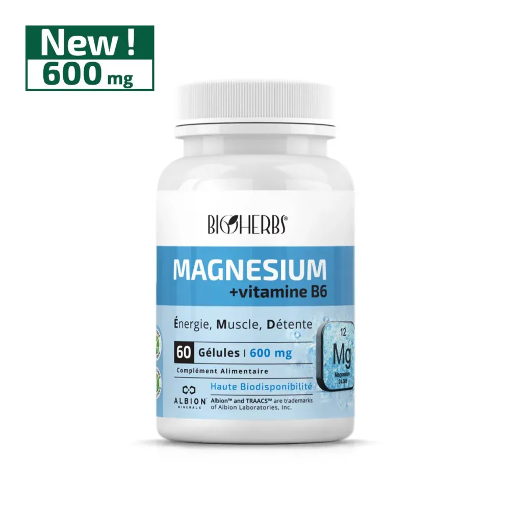 Packshot face — Bioherbs Magnesium Bisglycinate 60 gélules