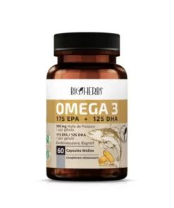 Packshot face — Bioherbs Oméga 3 60 gélules