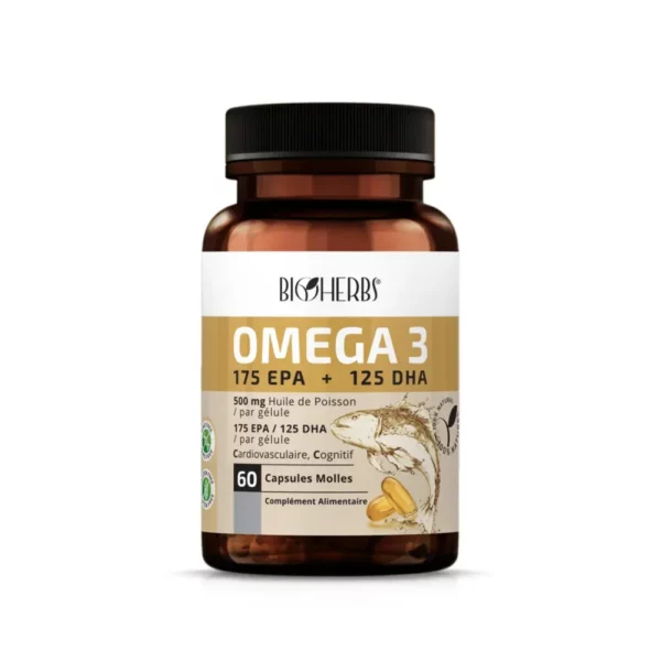 Packshot face — Bioherbs Oméga 3 60 gélules