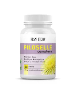 Packshot du flacon « Bioherbs Piloselle Complexe 60 gélules » sur fond blanc.