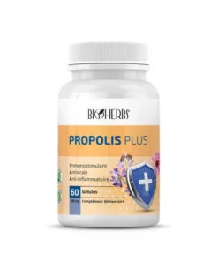Packshot du flacon « Bioherbs Propolis Plus 60 gélules » sur fond blanc.