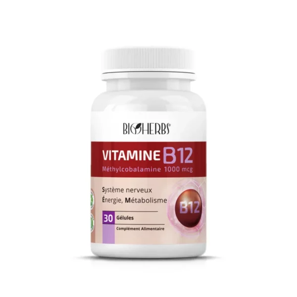 Packshot Bioherbs Vitamine B12 — boîte 30 gélules