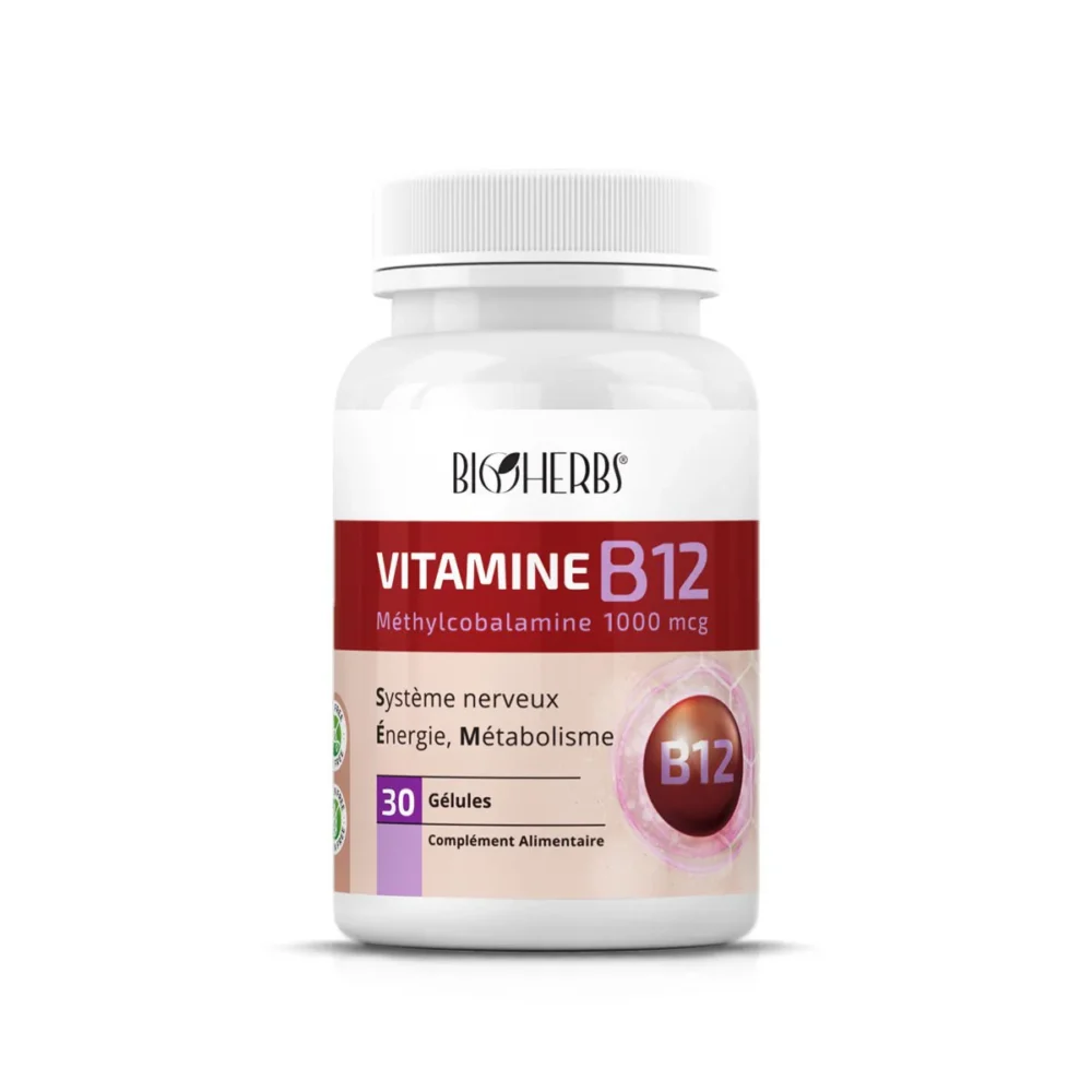 Packshot Bioherbs Vitamine B12 — boîte 30 gélules