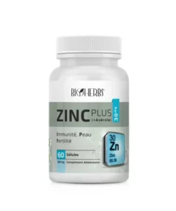Packshot face — Bioherbs Zinc Plus + Acérola 60 gélules