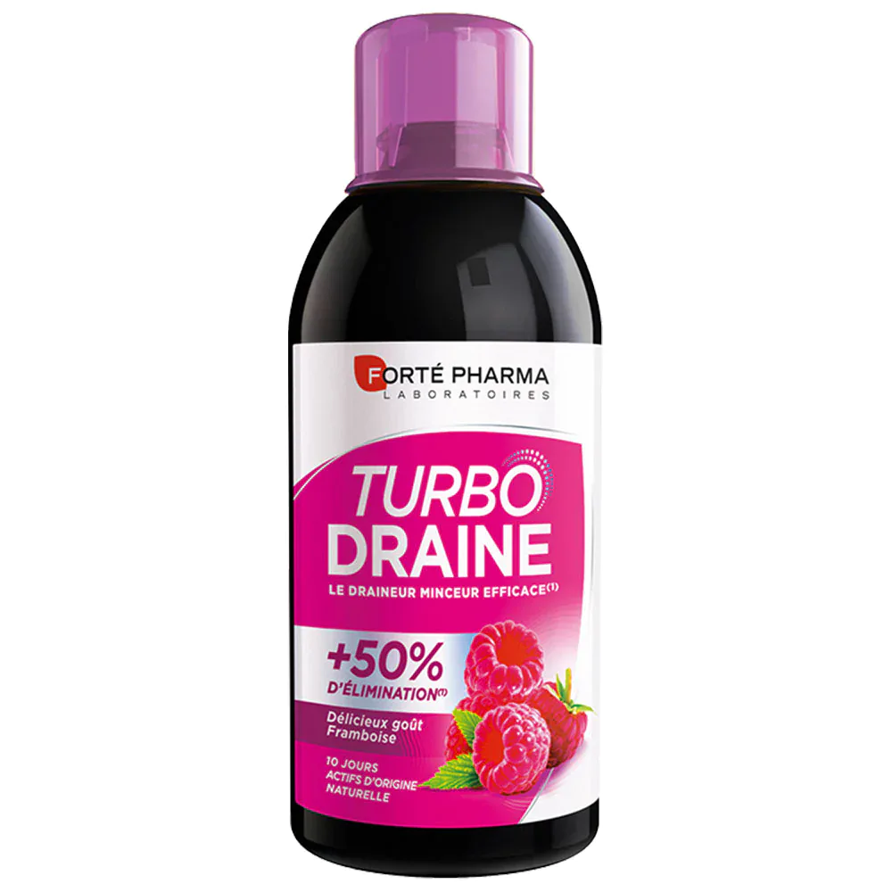 Packshot face — FORTE PHARMA Turbodraine Minceur Framboise 500 ml