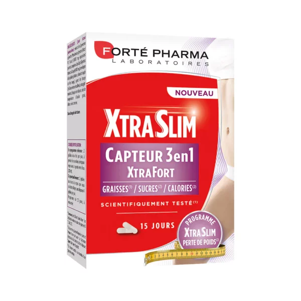 Packshot face — FORTE PHARMA XtraSlim Capteur 3 en 1 XtraFort 60 gélules