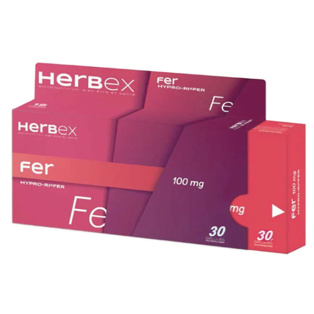 Herbex — Fer 100 mg 30 gélules