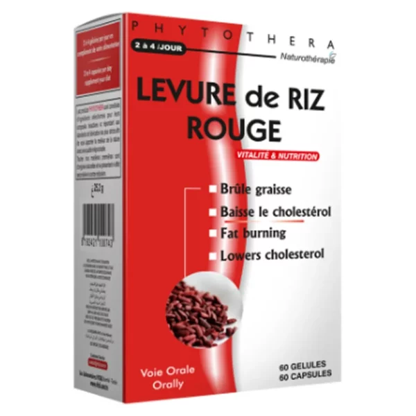 Packshot face — Phytothéra Levure de Riz Rouge 60 gélules