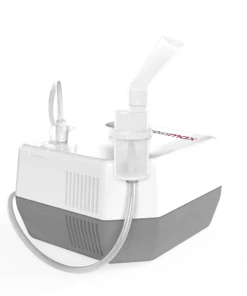 Packshot « ROSSMAX NL100 » avec unité, gobelet, tuyau et masque.