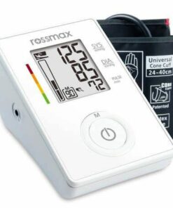 Packshot « ROSSMAX Tensiomètre Électrique Z1 » posé avec brassard.