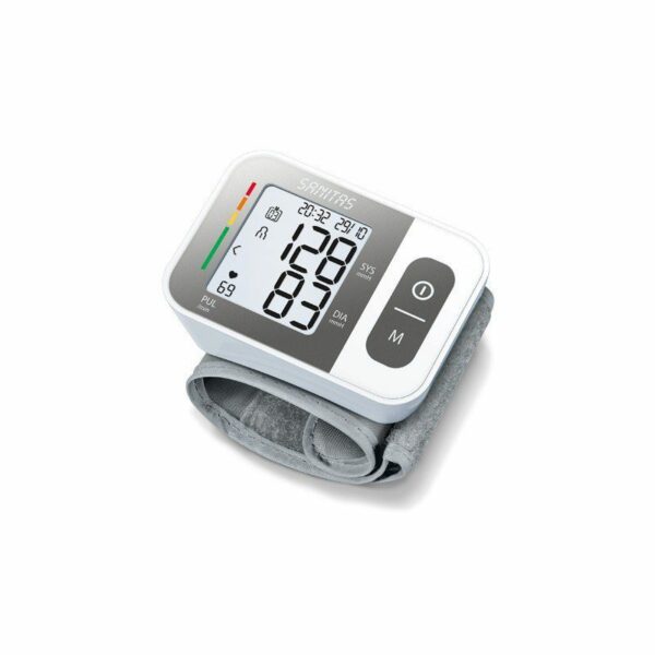 Packshot « Sanitas Tensiomètre à Poignet SBC15 » affichant une mesure.