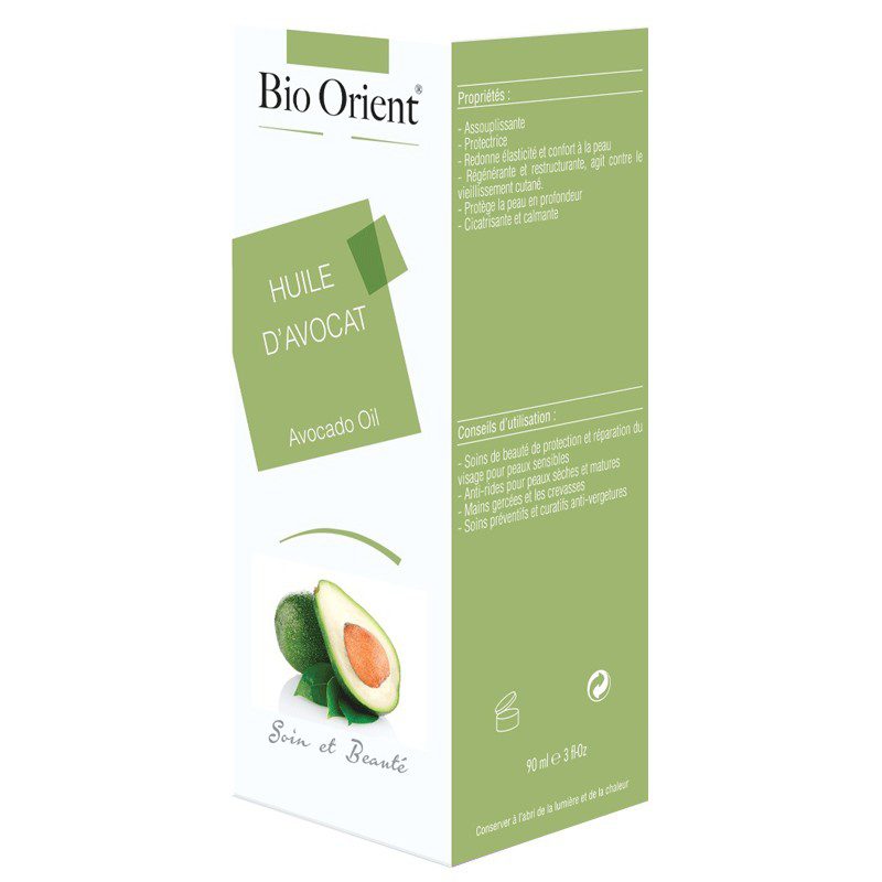 Bio Orient Huile d’Avocat 90 ml – hydratante, réparatrice, peau sèche, cheveux secs