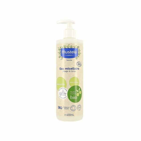 Mustela Bio Eau Micellaire Sans Rinçage 400 ml – nettoyage doux bébé certifié bio