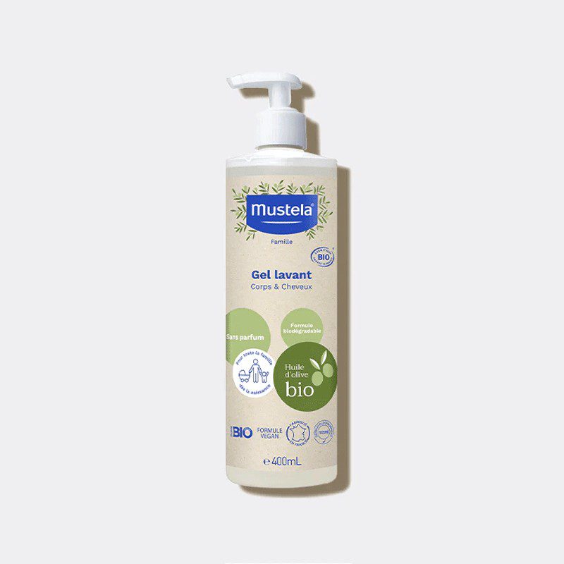 Mustela Bio Gel Lavant Cheveux et Corps 400 ml – gel lavant bébé certifié bio