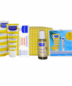 Mustela Trousse Jaune – lait solaire 100 ml, Cicastela 40 ml, gel lavant bio 45 ml offert