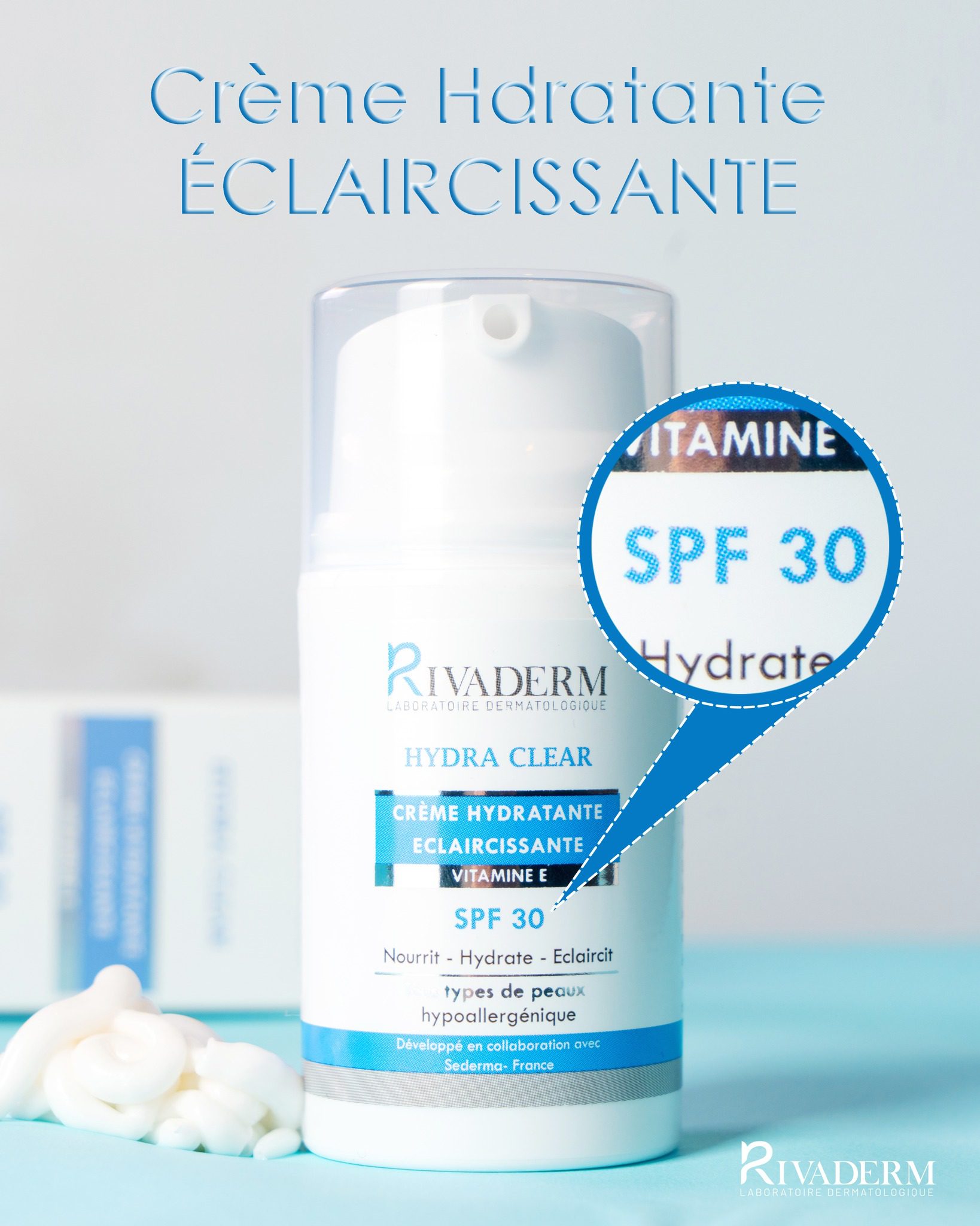 RIVADERM Hydra Clear — Crème Hydratante SPF30 – Image 2
